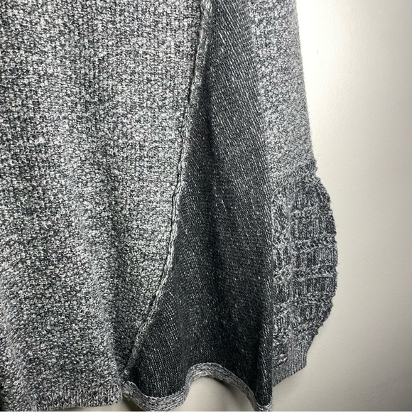 Knox Rose Embroidered Floral sweater Boho Knit Balloon Sleeve Gray red SMALL - Picture 5 of 10